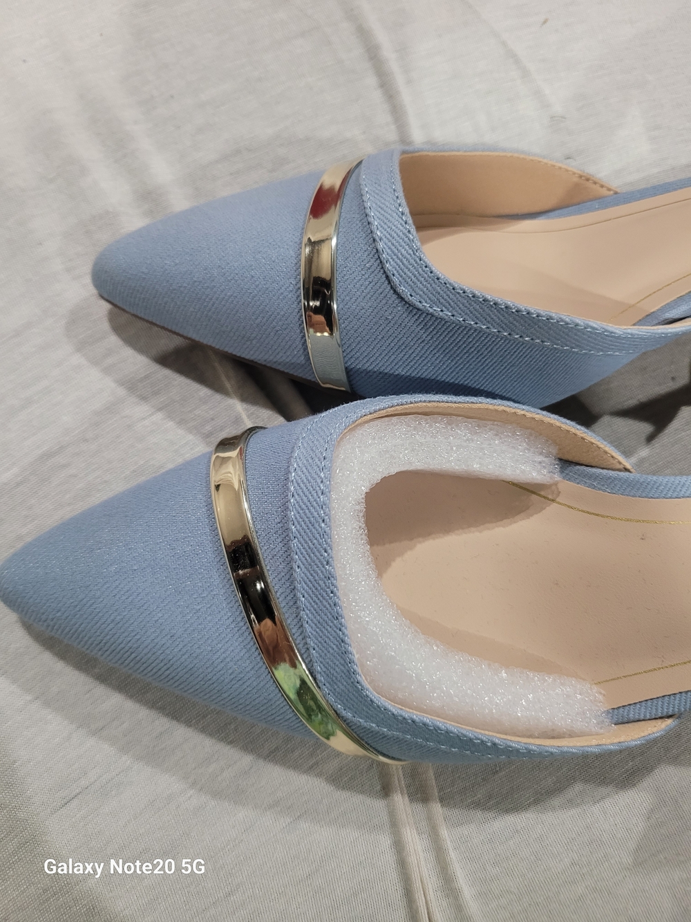 Journee Collection Nellia Denim Slingback Kitten Heel Pumps 8W - Picture 5 of 9